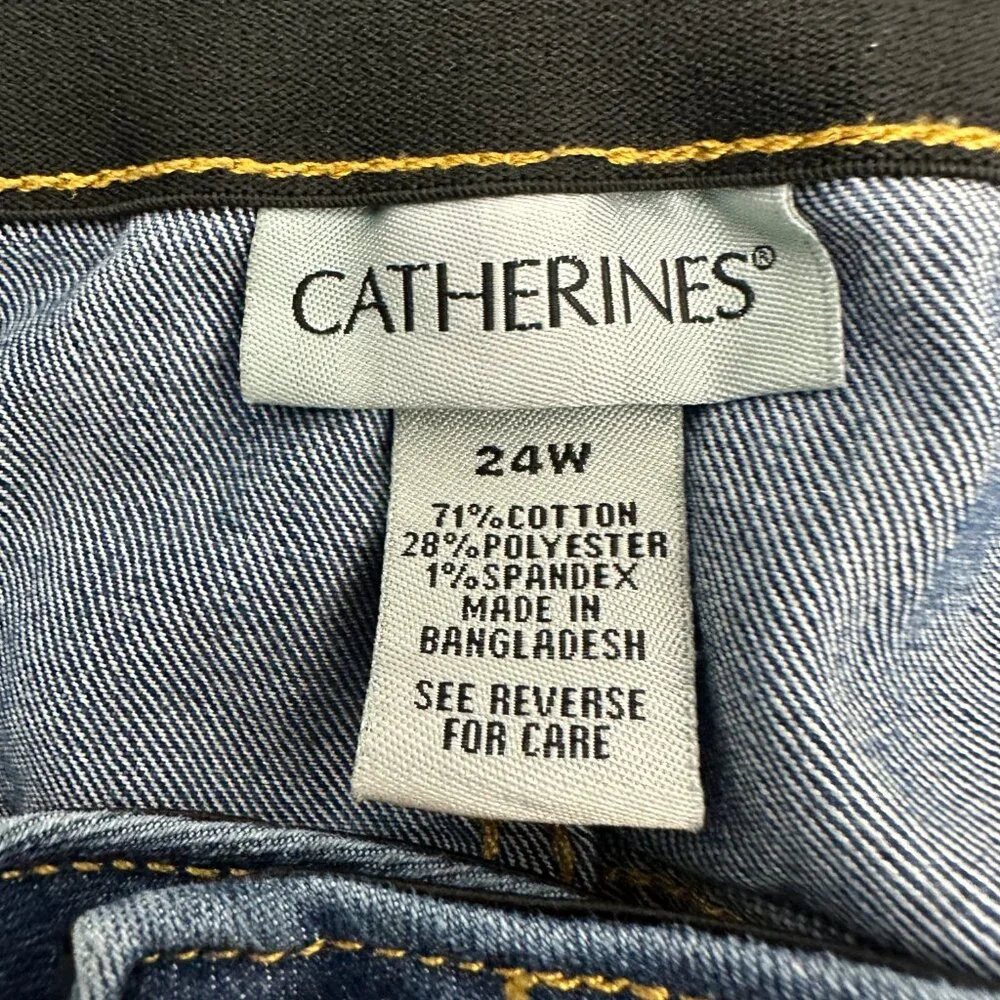 Catherines Straight Leg Women's size 24W Dark Wash Blue Denim jeans - Picture 3 of 4
